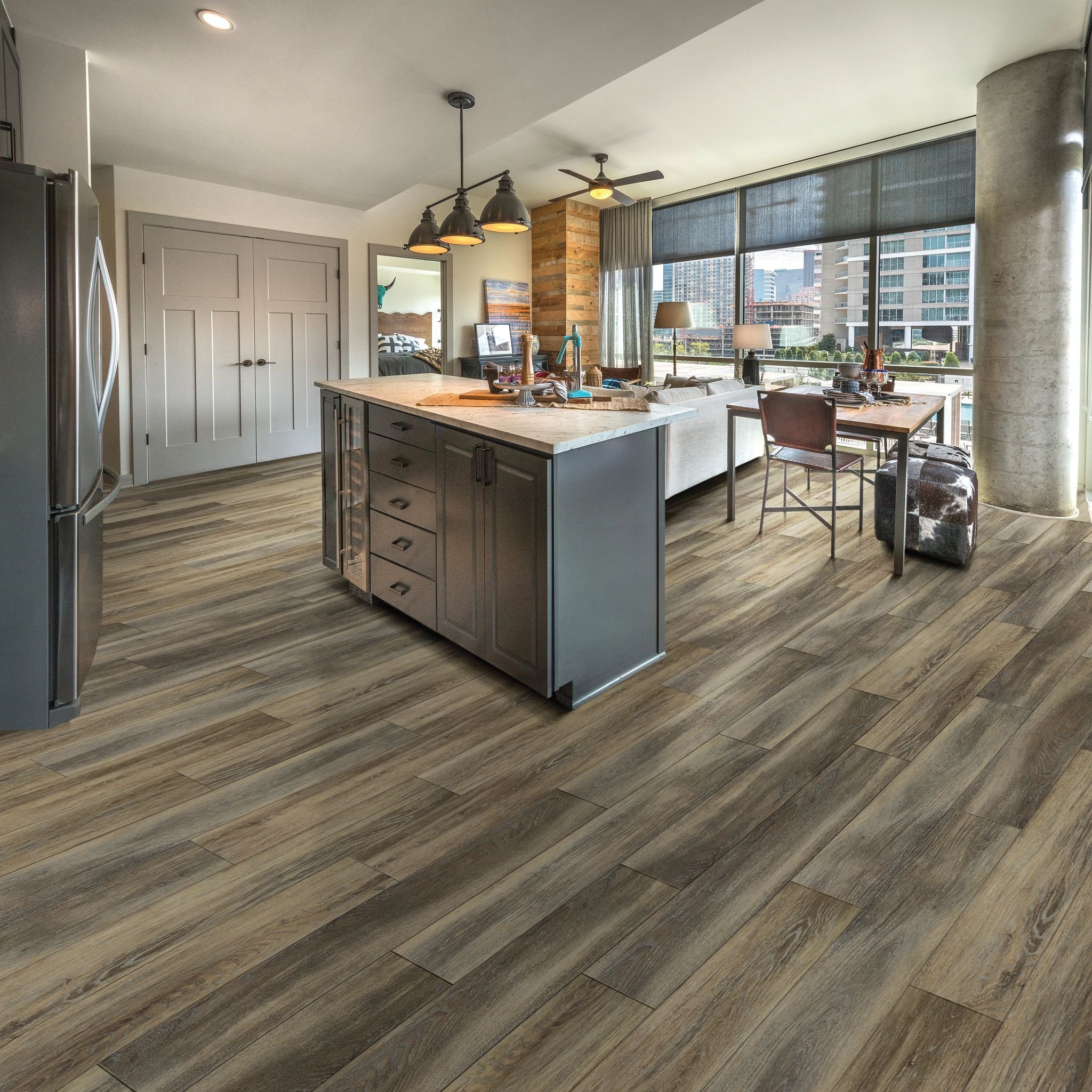 open concept kitchen with hard flooring - Rickway Carpet in North Mankato, MN